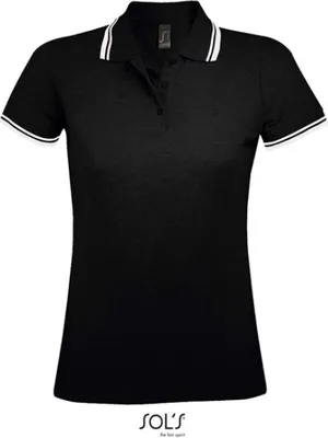 Produktbild von SOLs 00578 | Damen Polo Shirt Pasadena - Farbe: Black/White - Größe: S