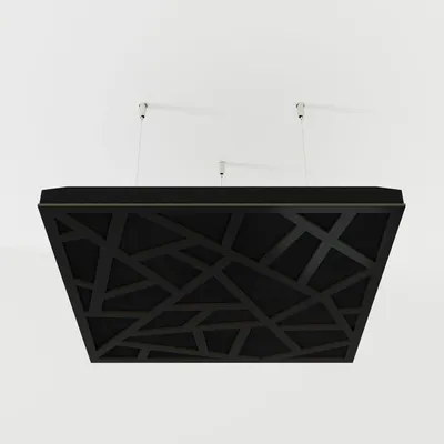 Produktbild von 4er-Set Akustik-Deckenpaneele SKYROSS Samt 50x50x5 cm, Schwarz/Schwarz