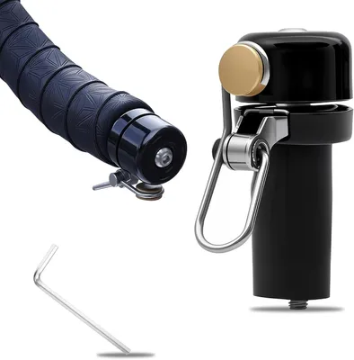 Productafbeelding van Fietsbel 2-in-1 als stuurstop - Voor stuur 22 mm - 80 dB