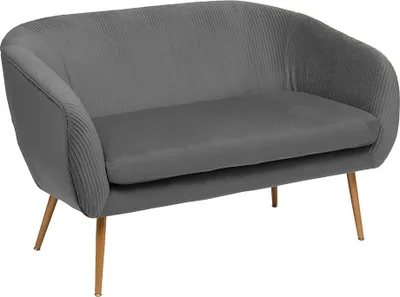 Image de Eazy Living Canapé 2 places en velours Delray Gris