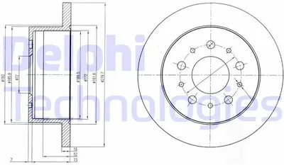 Produktbild von 2x DELPHI Bremsscheibe BG4061 für OPEL Movano C Pritsche / Fahrgestell (U9) 80mm
