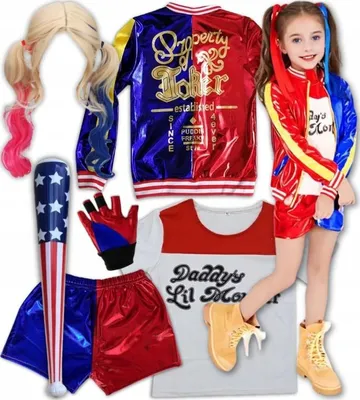 Obrázok produktu pre Halloween kostým Harley Quinn Joker karneval cosplay pre fanúšikov dievčatá 146-152