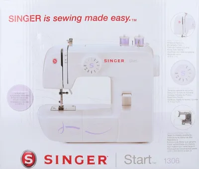 Zdjęcie produktu dla Singer | Maszyna do szycia | START 1306 | Liczba ściegów 6 | Liczba dziurek na guziki 4 | Biały