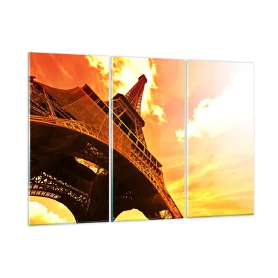 Produktbild von Bilder auf glas - Eiffelturm Paris Stadt Bau - 105x70cm - Glasbilder - Wandbilder - Kunstdruck - zum Aufhängen bereit - Wanddekoration aus Glas - Glas Bilder - Wandbild auf Glas - GCE105x70-0501