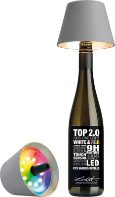 Image de Lampe SOMPEX Top 2.0, hauteur : 110 mm, ø : 125 mm, gris
