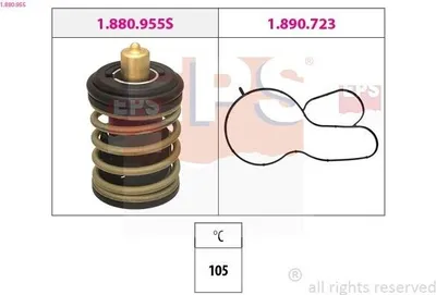Produktbild von EPS Thermostat Kühlmittel 105°C für VW Golf VII Schrägheck (5G1, BQ1, BE1, BE2) Polo Schrägheck (6R1, 6C1) Passat Variant (3G5, CB5) TIGUAN (5N)