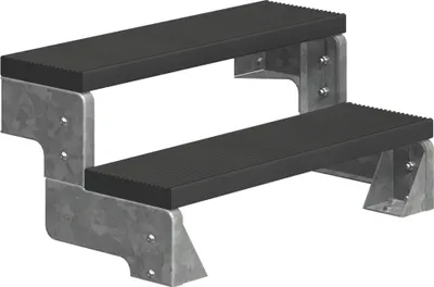 Produktbild von Dolle Außentreppe Gardentop 36-44cm Geschosshöhe mit Trimax anthrazit 80cm breit ohne Geländer