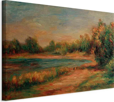 Produktbild von Italienischer Leinwand Leinwandbild - Paysage à Guernesey (Pierre-Auguste Renoir) 90x60 cm Reproduktionen l-F-15166-b-a