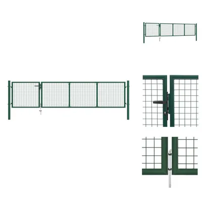Produktbild von vidaXL Gartentor Stahl 350 x 75 cm Grün -  Gartentore
