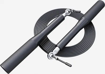 Produktbild von GORILLA SPORTS® Springseil - 300 cm, Verstellbar, Rutschfeste Griffe, Aluminium, Schwarz - Skipping Rope, Speed Rope, Jump Rope, Sprungseil, Hüpfseil für Zuhause, Erwachsene, Fitness, Boxing