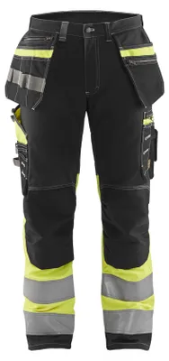 Produktbild von Blakläder® High Vis Arbeitshose mit Stretch 1794 1370 in div. Farben, Farbe:schwarz/gelb, Größe:52