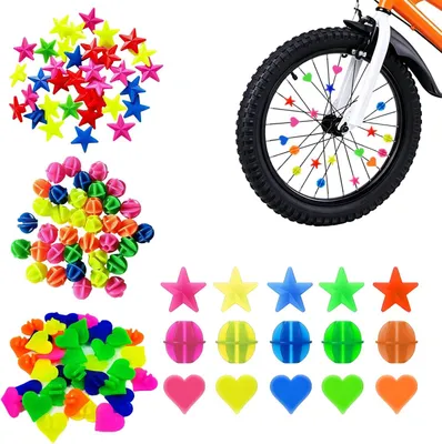 Image de Décorations colorées pour rayons de vélo, réflecteurs pour rayons de vélo, accessoires colorés pour vélos