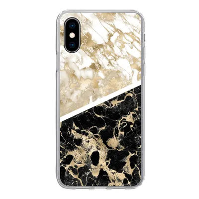 Produktbild von MuchoWow® Handyhülle Schutzhülle Hülle für iPhone X Marmor - Schwarz und Gold - Schick Silikon Softcase Handy Hülle - Handyhülle