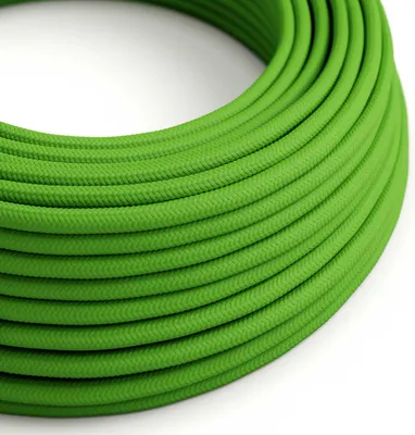 Immagine prodotto di Creative-Cables Cavo elettrico rivestito in tessuto, Sezione 3 x 0,75 mm², 10 m, Verde Lime RM18, Rotondo, effetto seta