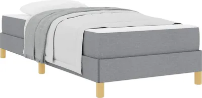 Produktbild von Boxspringbett mit Matratze Hellgrau 100 x 200 cm Stoff