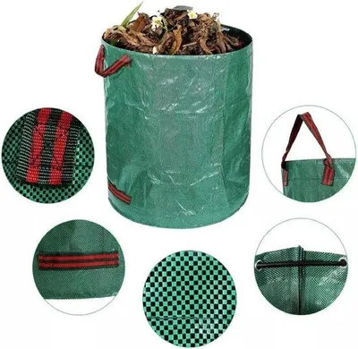 Produktbild von Famanu Gartenabfallsack 60 Liter - Stabil und Faltbar - Mit Handgriffen
