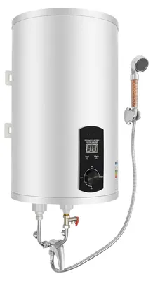 Immagine prodotto di Scaldabagno elettrico – Boiler verticale da 50 litri – Display digitale – Potenza: 2000 W – Tensione: 220 V – Conformità alle normative UE – Adatto per cucina e bagno