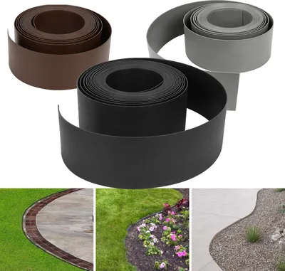 Produktbild von EINFEBEN Kunststoff Rasenkante Maehkante (Hoehe 10 cm Laenge 10 m, Schwarz) Lawn Edging Garten rasenkante rasenkantenband Blumenbeeten Gartenwegen Rasenbegrenzung
