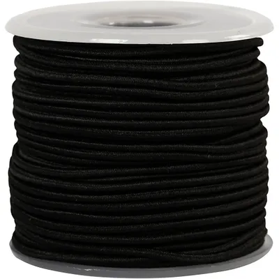 Produktbild von Creativ Company elastische Kordel schwarz 2 mm 25 m Bastelband