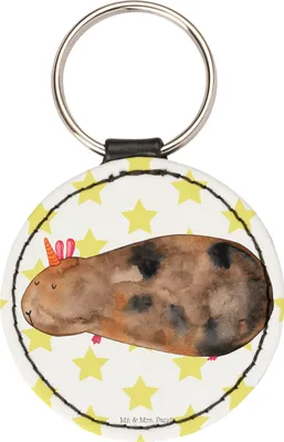 Produktbild von Mr. & Mrs. Panda Anhänger Einhorn Meerschweinchen - Weiß - Geschenk, kleiner schlüsselanhänger, Taschenanhänger, Unicorn, Meerhörnchen, Meerschwein, mini, edel, Einhörner