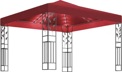 Produktbild von vidaXL Pavillon mit LED-Lichterkette 3x3 m Weinrot