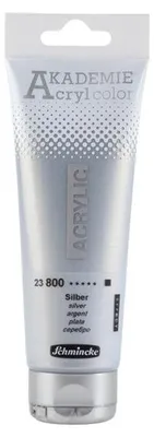 Produktbild von Schmincke AKADEMIE Acrylfarbe 120 ml - 800 Silber