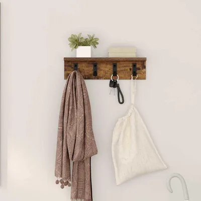 Zdjęcie produktu dla Maison Exclusive – szafka nocna do zawieszenia na ścianie, dąb wędzony, 40 x 10,5 x 10,5 cm