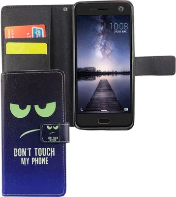 Produktbild von Handyhülle Tasche für Handy ZTE Blade V8 Dont Touch My Phone Blau / Grün