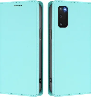 Obrázek produktu pro Kožené pouzdro pro Samsung Galaxy S20 FE 5G, magnetické flipové pouzdro zPolyuretankůže se stojánkem Mátově zelená
