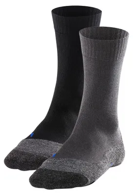 Produktbild von FALKE Herren Trekking-Socken 2er Pack - TK2 Explore Cool Men, Wandersocken, Mittlere Polsterung Schwarz/Dunkelgrau 42-43