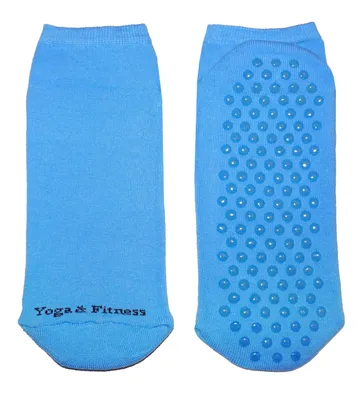 Productafbeelding van Heren sport sokken met ABS-noppen, gemaakt van katoen, geschikt voor yoga en fitness, middenblauw, maat 39-42