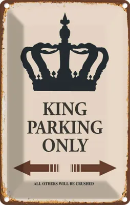 Produktbild von vianmo Blechschild 30x20 cm King parking only Korona Parkplatzschild