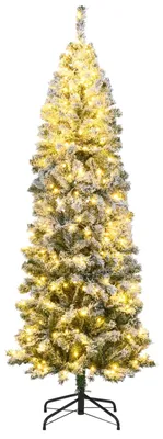 Obrázek produktu pro Umělý vánoční stromek, výška 180 cm, s 260 teplými bílými LED světýlky, 8 světelných režimů, 533 větví, PVC jehličí, kovový stojan