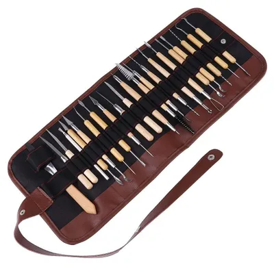 Klei-Bildhauerwerkzeug-Set, 22-teilig, Holz-Metall