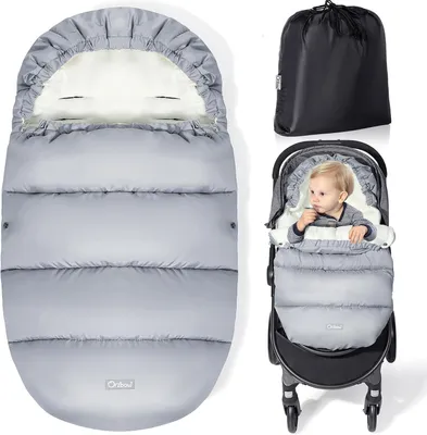 Obrázok produktu pre Fusak do kočíka, extra hrubý, polar fleece, nastaviteľná kapucňa, prateľné, svetlosivá, pre kočík