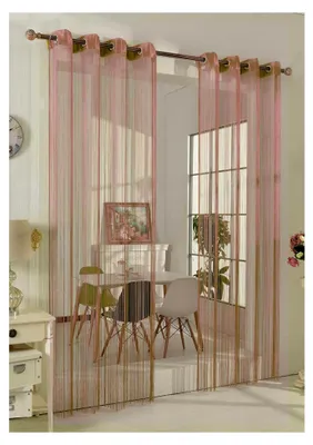 Produktbild von Fadengardine mit Ösen Raumteiler 140 x 250 cm, Rosa