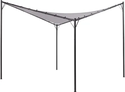 Produktbild von BELIANI Pergola in Grau 300 x 300 cm Schwarzer Rahmen für Garten Terrasse Außenbereich Outdoor Pavillon Gartenpavillon