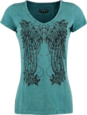 Produktbild von Rock Rebel by EMP Damen blaues rockiges T-Shirt 3XL