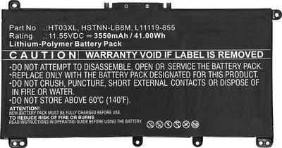 Image de MicroBattery MBXHP-BA0171 Industrieakku Lithium Polymer (LiPo) 3550 mAh 11,55 V (MBXHP-BA0171)