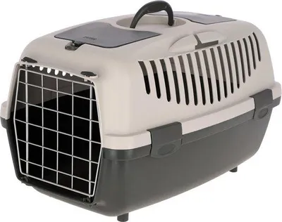 Produktbild von Famanu Katzentransportbox Gulliver 3 - mit Metalltür und Ablagefach, grau