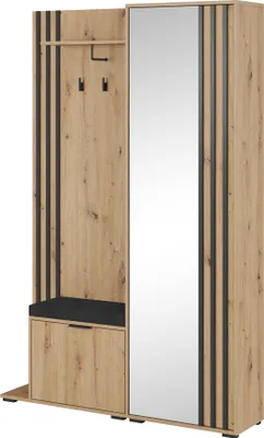 Produktbild von Masseno Garderobe-Set NELIANA 131/192/40 cm Modern Garderobenschrank Eiche Artisan