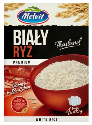 Productafbeelding van Melvit Premium Witte Rijst, 400 g (4 zakken)