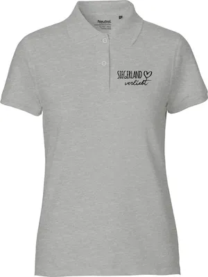 Produktbild von Huuraa Damen Polo Shirt Siegerland verliebt M Sport Grey Bio Baumwolle Fairtrade Poloshirt Geschenkidee