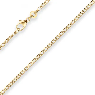 Produktbild von 2,1mm Zwillingspanzerkette Collier Halskette aus 585 Gold Gelbgold 50cm