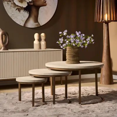Produktbild von Starfurn Couchtisch-Set Madison Sand Mangoholz 70 cm