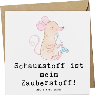 Produktbild von Mr. & Mrs. Panda Grußkarte Zauber der Polsterin - Weiß - Geschenk, handgefertigte Geschenke, handwerkliches Können, Polsterarbeit, Möbelrestaurierung, personalisierte