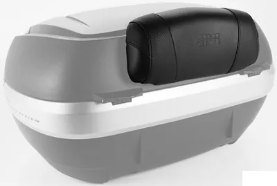 Productafbeelding van Givi rugleuning voor passagier, model E134S, van kunstleer, zwart, zacht, geschikt voor V47 Monokey koffer