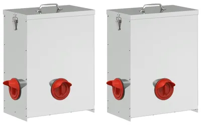 Immagine prodotto di vidaXL Mangiatoia per polli 2 pezzi Argento 32,5 x 20,5 x 43 cm