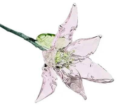 Produktbild von Handgefertigte Glasblume mit Drahtstiel, mundgeblasen, farbig glasiert, Mini-Blumenfigur, Dekoration für Wohnzimmer, Büro, Tisch, Blumenvase, Ornament