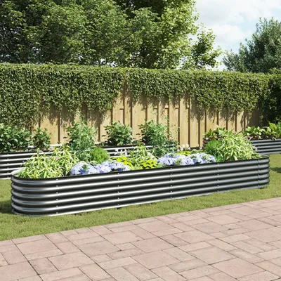 Immagine prodotto di Maison Exclusive - Aiuola rialzata da giardino 400 x 80 x 44 cm Acciaio zincato Grigio